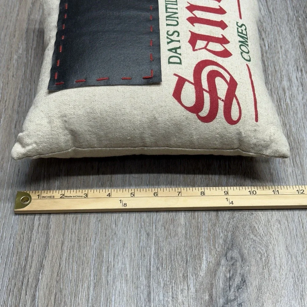 Pier 1 Imports Christmas Throw Pillow Advent Countdown Chalkboard NWOT 11